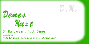 denes must business card