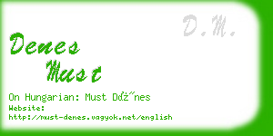 denes must business card